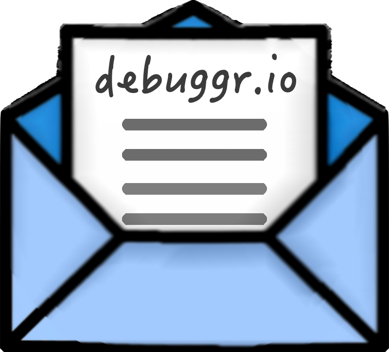 open envelope with a letter which it's title is debuggr.io